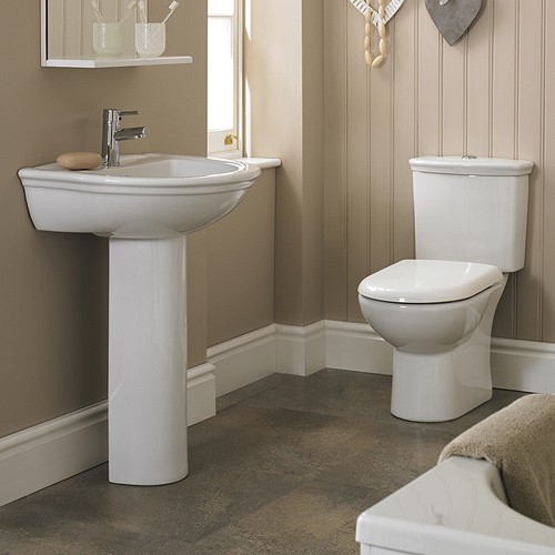 Barmby 4 Piece Bathroom Suite With Toilet, Seat & 600mm Basin. additional image