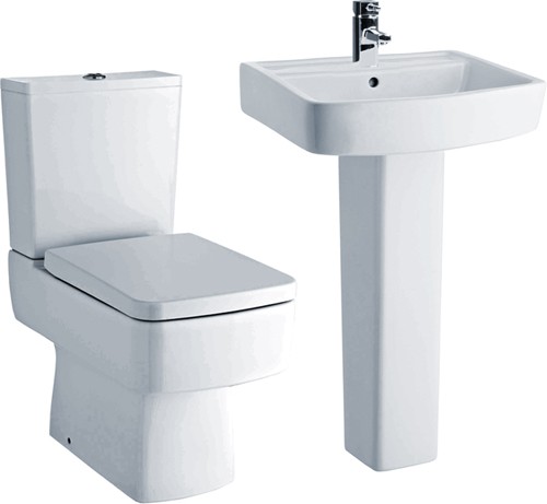 Bliss 4 Piece Bathroom Suite With Toilet & 520mm Basin. additional image