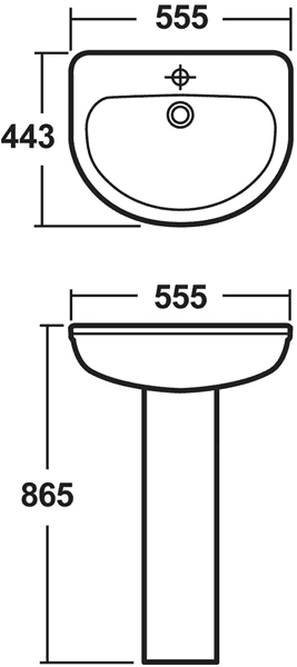 Ivo 4 Piece Bathroom Suite With 550mm Basin (1 Tap Hole). additional image