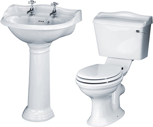 Ryther 4 Piece Bathroom Suite With 600mm Basin (2 Tap Holes). additional image