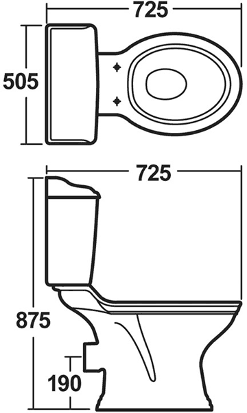 Ryther 4 Piece Bathroom Suite With 600mm Basin (2 Tap Holes). additional image