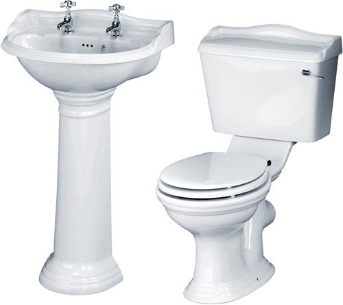 Ryther 4 Piece Bathroom Suite With 500mm Basin (2 Tap Holes). additional image
