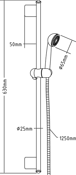 Slide Rail Kit With Wall Outlet, Handset & Hose (Chrome). additional image