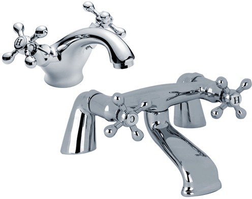 Basin & Bath Filler Tap Set (Chrome). additional image