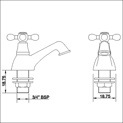 Basin & Bath Taps Set (Chrome). additional image