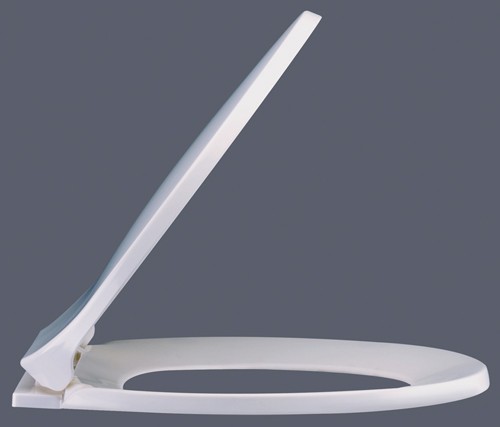 Soft Close Toilet Seat (D Shaped, White). additional image