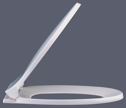 Soft Close Toilet Seat (D Shaped, White). additional image