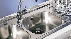 Kitchen Sink With Two Drainers & Waste. 1310x510mm (2 Tap Holes). additional image
