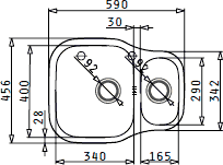 Dione 1.5 Bowl Undermount Kitchen Sink & Waste. 590x460mm. additional image