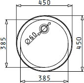 Round Sink Drainer & Waste. 450mm Diameter. additional image