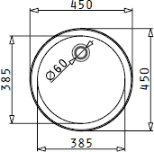 Round Kitchen Sink & Drainer With Wastes. 450mm Diameter. additional image