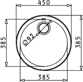 Round Kitchen Sink & Drainer With Wastes. 450mm Diameter. additional image