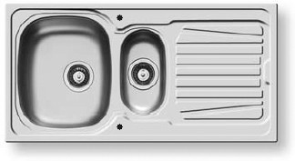 Sparta Kitchen Sink & Waste. 1000x500mm (Reversible, 1.5 Bowl). additional image