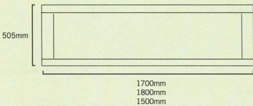 1700mm modern bath side panel in cherry finish. additional image