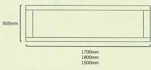 1700mm modern bath side panel in birch finish. additional image