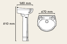 2 Tap Hole Cloakroom Basin and Pedestal. additional image