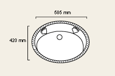 Ravel 2 Tap Hole Vanity Basin. additional image