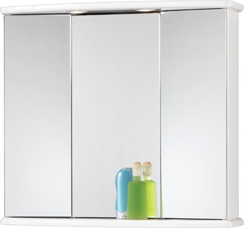 Gallassia 3 door wall cabinet. Lights + shaver socket. 775x730x250mm. additional image