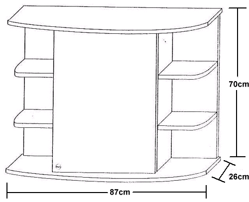 Cherry bathroom cabinet with mirror, lights & shaver socket. additional image