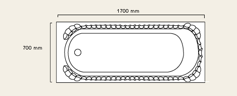 Shell white bath. 1700 x 700mm. Legs included. additional image
