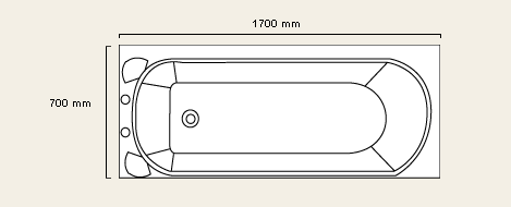 Vale white bath. 1700 x 700mm. Legs included. additional image