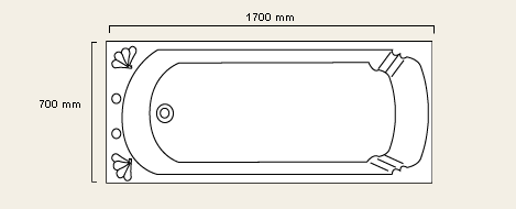 White bath. 1700 x 700mm. Legs included. additional image