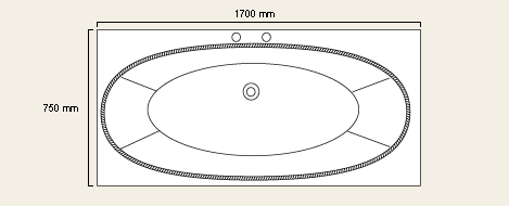 Ravel double ended white bath. 1700 x 750mm. Legs included. additional image