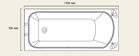 Ravel white bath. 1700 x 700mm. Legs included. additional image