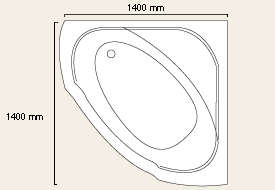 Acrylic Corner Bath Panel to fit 1400x1400mm bath. additional image