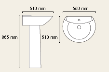 1 Tap Hole Basin and Pedestal. additional image