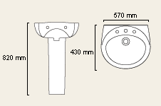 1 Tap Hole Basin and Pedestal. additional image