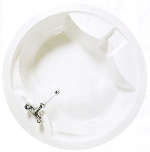 Saturn acrylic circular bath with 2 tap holes.  1490mm diameter. additional image