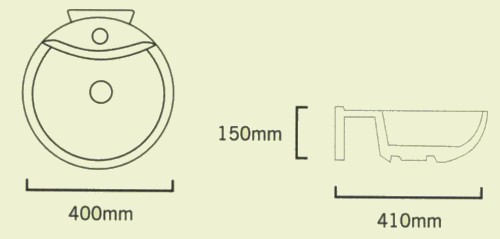 Round Sfera Free-Standing Basin, 1 Tap Hole. 400x150mm. additional image