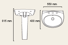 1 Tap Hole Basin and Pedestal. additional image