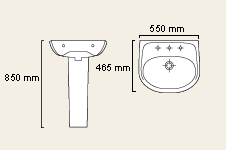 1 Tap Hole Basin and Pedestal. additional image