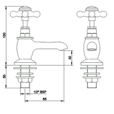 Basin taps (Pair, Chrome) additional image