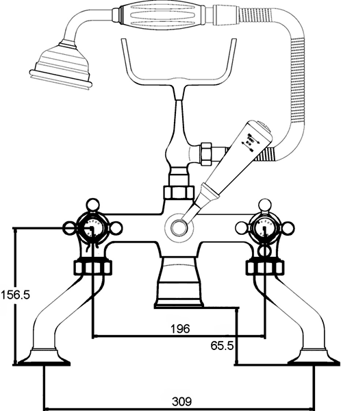 Bath shower mixer (Chrome) additional image