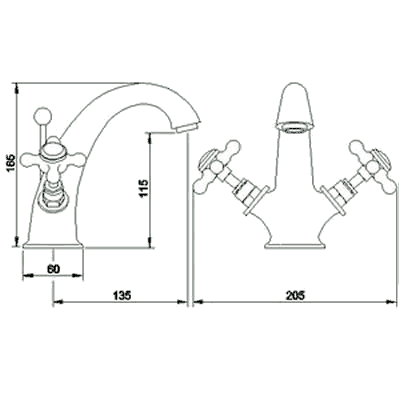 Mono basin mixer tap (Chrome) + Free pop up waste additional image