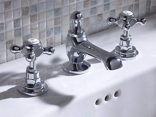 3 tap hole basin mixer + free pop up waste additional image
