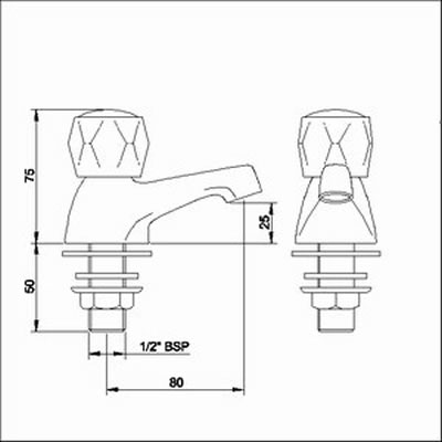 Basin taps (Pair, Chrome) additional image