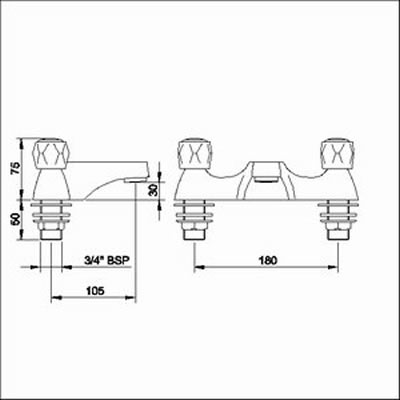 Bath filler tap (Chrome) additional image