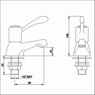 Lever basin taps (Pair, Chrome) additional image