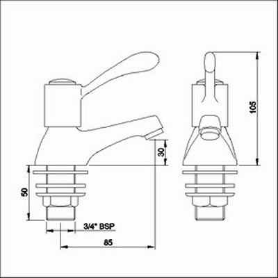 Lever bath taps (Pair, Chrome) additional image