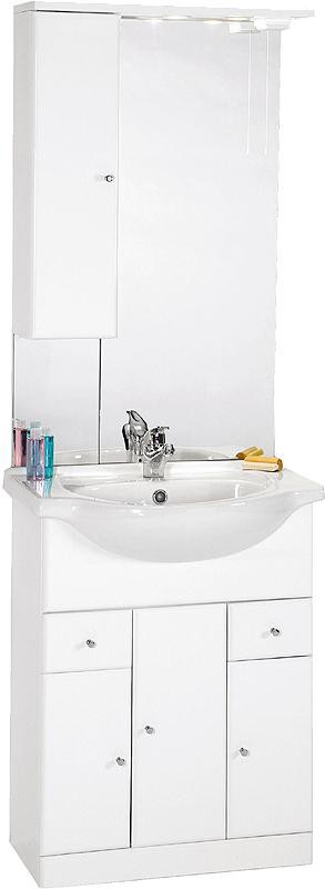 650mm Contour Vanity Unit with ceramic basin, mirror and cabinet. additional image