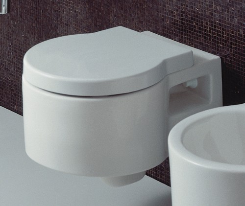Wall Hung Toilet Pan With Seat And Cover. additional image