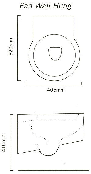 Wall Hung Toilet Pan With Seat And Cover. additional image