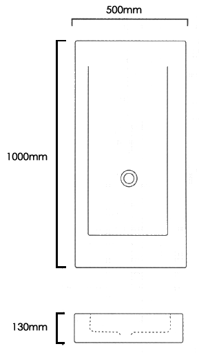 1 Tap Hole Wall Hung Basin 1000mm. additional image