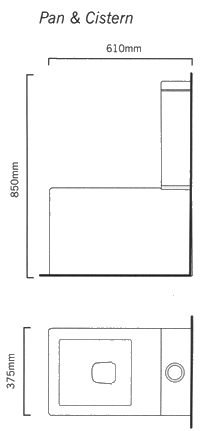 WC Toilet With Seat, Push Flush Cistern And Fittings. additional image