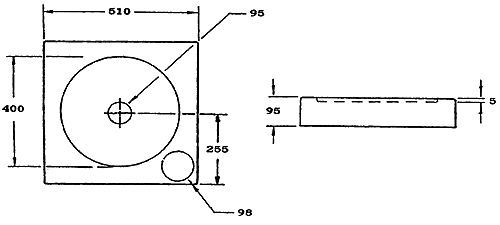 Basin with tray for counter top. 510 x 510mm. 430m diameter. additional image