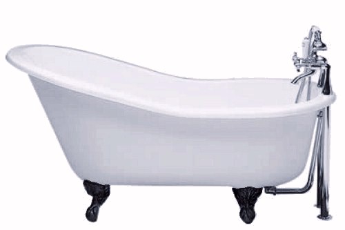 Salisbury small slipper bath with black feet. 1550mm. additional image